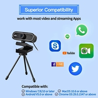 Caméra Web de streaming 2K 4K prenant en charge la résolution FHD 1080P Full HD, caméra USB pour ordinateur, webcam pour PC portable, vidéoconférence USB, chat en direct