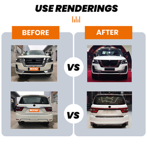 Tdcmy Tự Động Bộ Dụng Cụ Cơ Thể Bộ Dụng Cụ Bumper Lưới Tản Nhiệt Spoiler Đèn Sương Mù Phía Trước Và Phía Sau Bumper LED Đèn Pha Cho Nissan Tuần Tra <span class=keywords><strong>RSS</strong></span> 2021 - Product Image 5