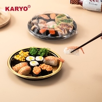 KARYO 201 Blister de luxe PET jetable nourriture japonaise repas boîte à lunch conteneur en plastique à emporter plateau à sushi avec couvercle anti-buée