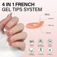 Faux ongles français réutilisables courts ovales à couverture complète, à presser, avec pointe blanche, en acrylique nude, effet salon, fournisseur OEM, 15 tailles