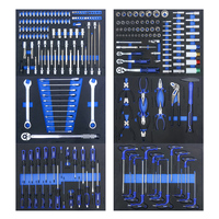 Ensemble complet d'outils à main avec chariot à outils mobile à 7 tiroirs, 245 pièces, plateau en mousse EVA, chariot à outils roulant pour garage, réparation automobile, atelier