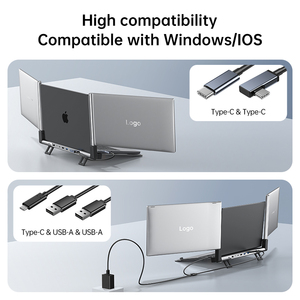 2025 Mới Đa Chức Năng Xách Tay Ba Màn Hình Màn Hình Kép 14 Inch Loại C Hai Máy Tính Xách Tay Màn Hình Extender Cho Kinh Doanh Máy Tính Xách Tay - Product Image 4