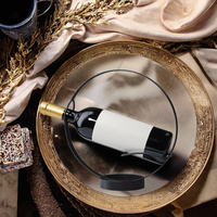 Support à Bouteilles de Vin en Fonte, Présentoir Rond en Métal pour Table ou Meuble, Décoration de Fête