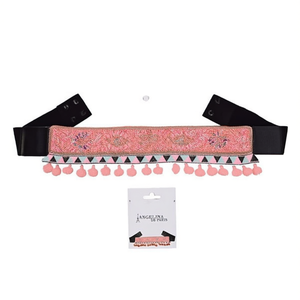 Ceinture en tissu brodé Angelina De Paris avec pompons, 50 par boîte, Réf. 70052 3 - Product Image 2