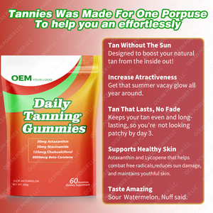 Gomitas Bronceadoras Diarias para Mujer de Marca Privada OEM, Suplemento con Betacaroteno, Licopeno y Astaxantina - Product Image 2