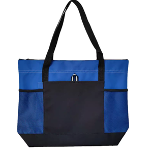 Bolsa de tela Oxford de gran venta con cremallera, bolsa de mano personalizada para mujer con logo impreso personalizado, bolsa de compras. - Product Image 4