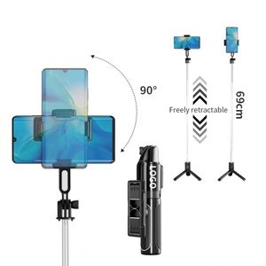 Custom Logo <b>White</b> Selfie Stick Adjustable Mini Metal Mobile Phone Selfie Stick Tripod with Fill Led Light - Product Image 3