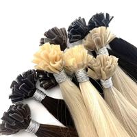 Extensions de cheveux humains russes vierges Remy, lisses et soyeuses, à pointe en U, double trame, fabrication à la machine, très demandées