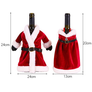 Hot Selling Red Black Wine Bottle Cover Bag Indoor Christmas Decoration Santa Claus Bottle Cover - Product Image 2