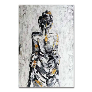 Quadro Astratto Personalizzato con Ragazza Nuda, Dipinto a Olio Fatto a Mano con Spatola, su Tela, Arte Murale per Soggiorno - Product Image 1