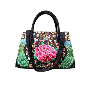 定制中国波西米亚风格刺绣花卉图案手提袋批发手袋