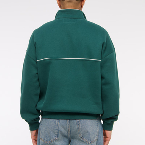 Felpe con Cappuccio da <span class=keywords><strong>Uomo</strong></span> in Cotone Pesante con Logo Personalizzato Ricamato, <span class=keywords><strong>Felpa</strong></span> Tecnica a <span class=keywords><strong>Mezza</strong></span> <span class=keywords><strong>Zip</strong></span> a Maniche Lunghe per <span class=keywords><strong>Uomo</strong></span> - Product Image 3