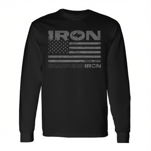 T-shirt à manches longues Iron Sharpens Iron Distressed American Flag - Product Image 2