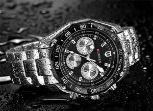 CURREN8077メンズクォーツラグジュアリークロノグラフステンレススチール時計カジュアル耐水性時計Relogio Masculino - Product Image 4