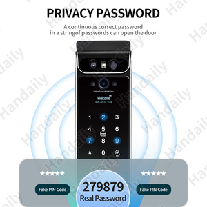 Handaily đa ngôn ngữ tuya Palm tĩnh mạch thông minh khóa video giám sát intercom Nhận dạng khuôn mặt kiểm soát truy cập wifi khóa cửa - Product Image 5