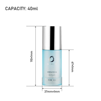 Botol Kaca Silinder Berlapis Emas Kustom 40ml Kemasan Cairan Esens untuk Perawatan Kulit Pabrik Guangdong Cina