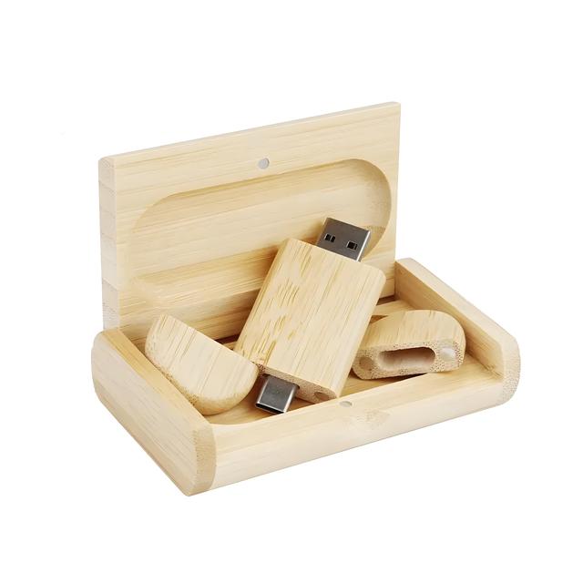 Wooden 2 in 1 OTG USB Flash Drive 2.0 Custom Logo 4GB 8GB 16GB 32GB Type C USB Memory Stick 3.0 64GB with Box 128GB Pen Drive