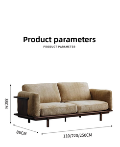 Nordic Solid <b>Wood</b> <b>Sofa</b> Upholstered Two Seat Couch Modern Minimalist Living Room Bedroom Furniture - Product Image 5