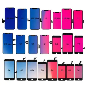 Ecran Layar Tampilan Lcd Sentuh Ponsel Afficheur untuk iPhone 5S 6 6S 7 Plus 8 X Xr Xs Max Se 11 12 13 14 Pro Max Complet Oem