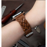Keepwin Tali Jam Tangan Kulit Anyaman Mewah Baru untuk Apple Watch Seri 12 42mm 46mm Ultra 4 Tali Jam Tangan 49mm