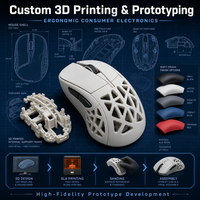 Prototipe Produk Elektronik Cetak 3D SLA Kustom, Cangkang Mouse Gaming Berongga, Resin Presisi Tinggi, Prototipe Cepat, Suku Cadang Kustom