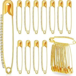 Broche de sécurité dorée pour sari, idéale pour la décoration de robes de mariée, pour maintenir les drapés lourds et les plis de la taille des saris, pour filles et femmes. - Product Image 1