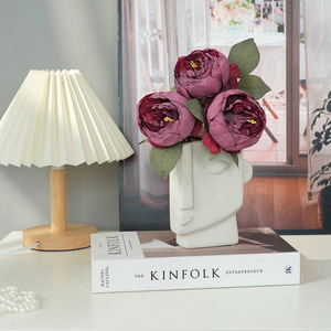 Bouquet de pivoines artificielles Plain Realm, fleurs en soie, décoration d'intérieur, accessoires de mariage - Product Image 2