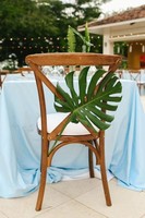 Chaise de banquet de mariage en bois et cuir portable et démontable bon marché pour l'extérieur, le jardin, l'hôtel, les événements, la terrasse