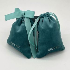 Custom Logo Hot Stamping Recyclable Silk Velvet Jewelry Gift Bag for Watch and Necklaces with <b>Drawstring</b> Dust Bag - Product Image 4