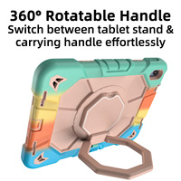 Étui de protection en silicone pour iPad 11e génération A16 avec support rotatif et sangle de maintien, étui de protection pour tablette éblouissant et mignon