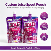 Pochettes souples personnalisées à faible MOQ avec bec verseur pour jus de fruits, boissons liquides et emballages de jus de fruits