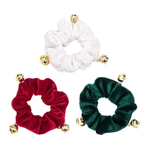 Fascia per capelli in velluto a campana stile natalizio all'ingrosso, accessori semplici in tessuto abbinabili per feste autunnali e invernali - Product Image 1