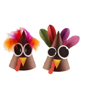 Thanksgiving-Geschenk Kinder Lernspiel zeug handgemachte DIY Herstellung Materialien Paket Truthahn Hut Kindergarten verkleiden