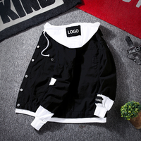 Veste en jean réversible à capuche pour homme, style Y2K, streetwear, coupe trucker, 100% coton, grunge, logo personnalisé, OEM
