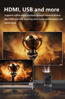 Projecteur numérique de poche intelligent pour jeux vidéo DLP, prend en charge 1080P 180ANSI, mini projecteur portable sans fil WiFi LED 4K Android