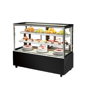 Vitrine à gâteaux en verre incurvé Transparent réfrigérateur boulangerie pâtisserie présentoir à gâteaux debout réfrigérateur - Product Image 1