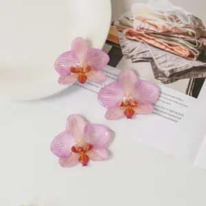<span class=keywords><strong>Orecchini</strong></span> Pendenti con Fiori Naturali Essiccati in Resina, Vari Modelli di Orchidee, Accessori di Gioielleria, Decorazione per Regali da Donna - Product Image 5