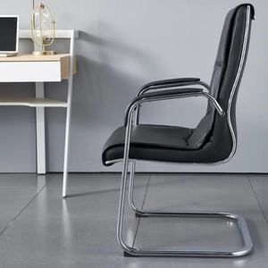 Modern Comfortable Lift Office <b>Chair</b> with Leather Seat for Conference Reception & Meetings Fabric Cover Guest <b>Chair</b> - Product Image 5