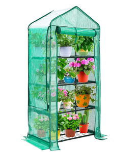 <span class=keywords><strong>Serre</strong></span> miniature à 4 niveaux pour jardin extérieur, imperméable, protection UV, avec porte coulissante, serres agricoles robustes pour patio - Product Image 1