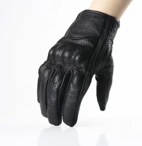 Guantes deportivos transpirables para motocicleta al aire libre tácticos de cuero genuino de alta calidad logotipo personalizado al por mayor - Product Image 4