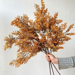 Fleurs artificielles séchées Qingyu Chronicle, jaunes, roses, blanches, branche unique, en plastique, pour décoration de mariage et de maison - Product Image 1
