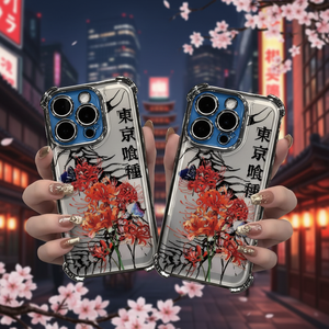 Cover per Telefono Stile Tokyo Blu Magnetica in PMMA con Stampa a Sublimazione e Design Floreale - Product Image 4