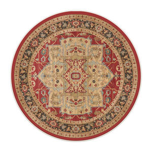 พรมลายดอกไม้ทรงกลมสำหรับห้องนั่งเล่นตกแต่งบ้านกันลื่นกันฝุ่นพรมพื้นที่เลียนแบบผ้าแคชเมียร์แผ่นรองเก้าอี้ในห้องนอน - Product Image 5