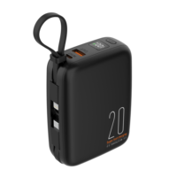 Batterie externe portable mini NIBT 20000mAh haute capacité à charge rapide avec affichage numérique Type-C, câbles inclus, prise en charge du logo personnalisé