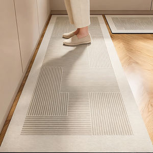 Ensemble <span class=keywords><strong>de</strong></span> deux <span class=keywords><strong>tapis</strong></span> <span class=keywords><strong>de</strong></span> <span class=keywords><strong>cuisine</strong></span> modernes personnalisés, absorbants, longs, lavables, antidérapants, pour table à manger et sol <span class=keywords><strong>de</strong></span> <span class=keywords><strong>cuisine</strong></span> - Product Image 1