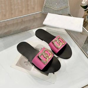 Sandalias de Goma de Lujo de Marca Famosa de Diseñador de Cuero Genuino de Alta Calidad, Última Moda en Sandalias Planas Deslizantes - Product Image 4