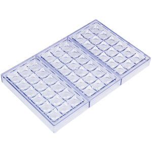 <b>Polycarbonate</b> Waffle Shape Chocolate Mold DIY Candy Mould Clear Hard <b>Plastic</b> Bakeware Pastry Tools Chocolate Bar Mould - Product Image 1