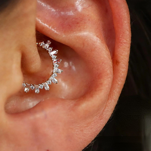 CANNER Boucles d'oreilles créoles en argent 925 avec zircon pour piercing hélix, cartilage, nez, bijoux de piercing pour filles et femmes, plaqué or 18 carats, vente en gros, 8MM - Product Image 4
