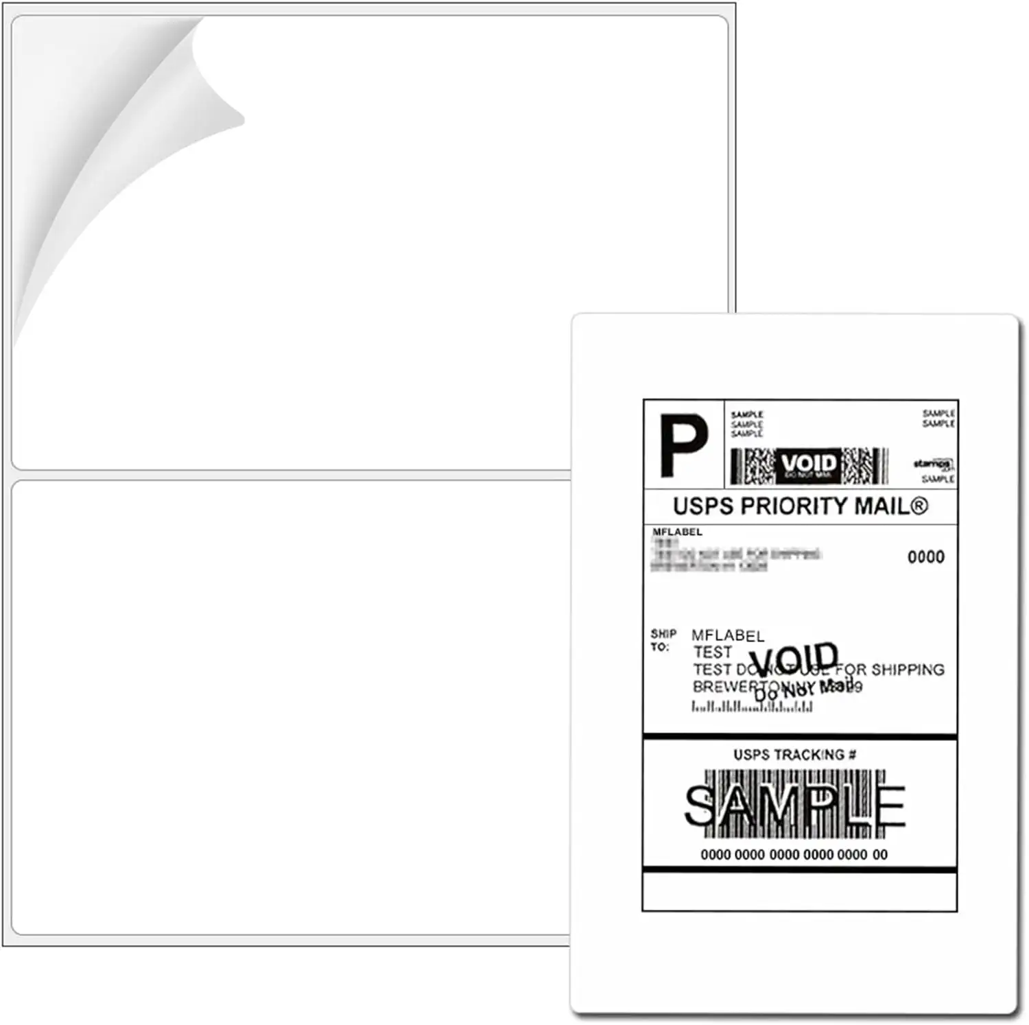 Перерабатываемая водонепроницаемая клейкая наклейка A4, полубумажная этикетка, пустые этикетки для экспресс-доставки