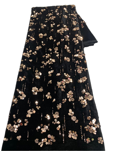 Nuevos Modelos 2025, Vestidos de <span class=keywords><strong>Lentejuelas</strong></span> Dobles Africanas Americanas, Bordados con Cuentas, Base de Malla, Encaje para Novios, 100% Poliéster - Product Image 1